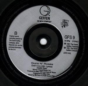 Guns N' Roses : Don't Cry (7", Single, Sil)