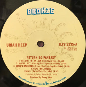 Uriah Heep : Return To Fantasy (LP, Album, Gat)