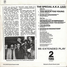 Load image into Gallery viewer, The Special A.K.A.* Featuring Rico* : Too Much Too Young (7&quot;, EP, Single, Sil)
