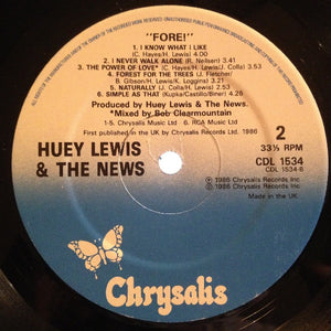 Huey Lewis And The News* : Fore! (LP, Album, Ext)