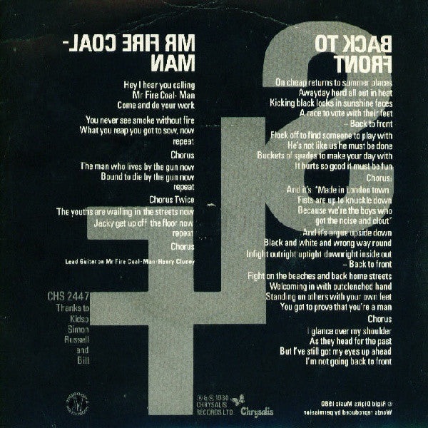 Stiff Little Fingers : Back To Front / Mr Fire Coal-Man (7