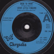 Load image into Gallery viewer, Stiff Little Fingers : Back To Front / Mr Fire Coal-Man (7&quot;, Single)
