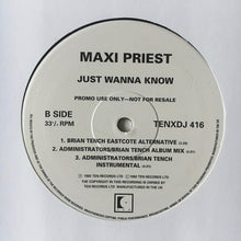 Load image into Gallery viewer, Maxi Priest : Just Wanna Know (12", Promo)

