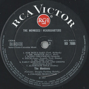 The Monkees : Headquarters (LP, Album, Mono)