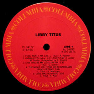 Libby Titus : Libby Titus (LP, Album, Pit)