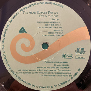The Alan Parsons Project : Eye In The Sky (LP, Album, RE)
