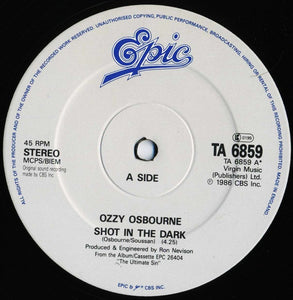 Ozzy Osbourne : Shot In The Dark (12", Single)