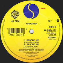 Load image into Gallery viewer, Madonna : Rescue Me (12&quot;, Single, Ltd, Pos)
