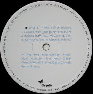 Ultravox : Dancing With Tears In My Eyes (Special Re-Mix) (12", Single, Gat)