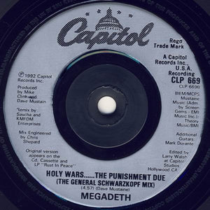 Megadeth : Skin O' My Teeth (7", Single, Ltd)