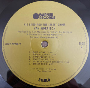 Van Morrison : His Band And The Street Choir (LP, Album, RE, RP, Gat)