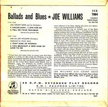 Load image into Gallery viewer, Joe Williams With Count Basie Orchestra : Ballads And Blues (7", EP)
