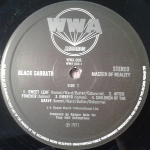 Black Sabbath : Master Of Reality (LP, Album, M/Print, RE)
