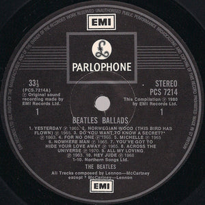 The Beatles : The Beatles Ballads (20 Original Tracks) (LP, Comp)