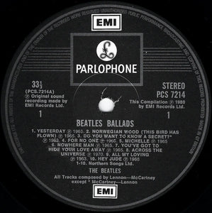 The Beatles : The Beatles Ballads (20 Original Tracks) (LP, Comp)