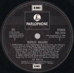 The Beatles : The Beatles Ballads (20 Original Tracks) (LP, Comp)