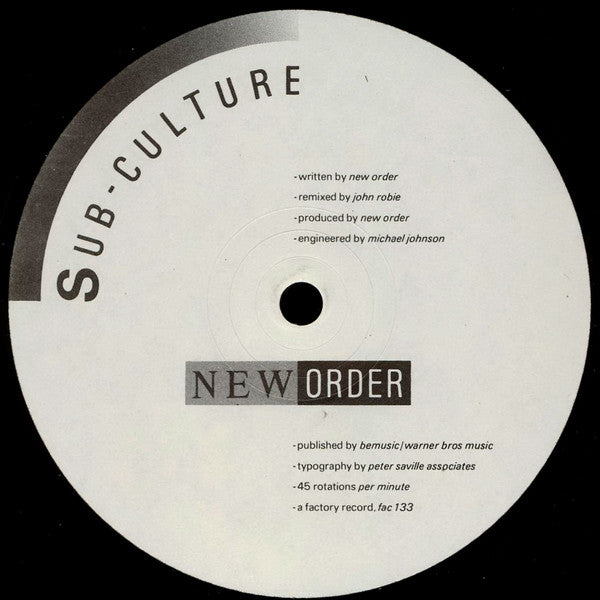New Order : Sub-Culture (12