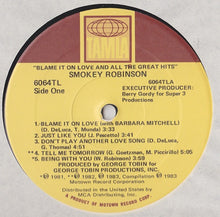 Load image into Gallery viewer, Smokey Robinson : Blame It On Love &amp; All The Great Hits (LP, Comp)
