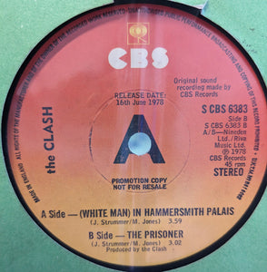 The Clash : (White Man) In Hammersmith Palais (7", Single, Promo)