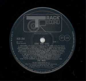 The Who : Odds & Sods (LP, Album, Comp, Club, Aud)