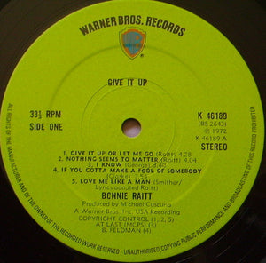 Bonnie Raitt : Give It Up (LP, Album, Gat)