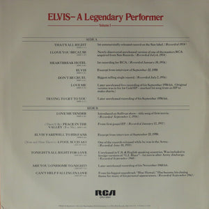 Elvis* : A Legendary Performer - Volume 1 (LP, Comp, Mono)