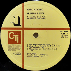 Hubert Laws : Afro-Classic (LP, Album, Gat)