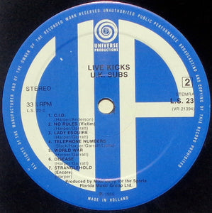 U.K. Subs* : Live Kicks (12", MiniAlbum)