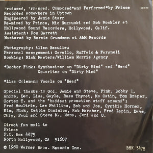 Prince : Dirty Mind (LP, Album, RE)