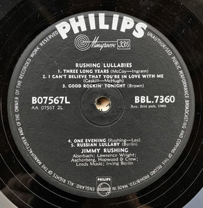 Jimmy Rushing : Rushing Lullabies (LP, Album)