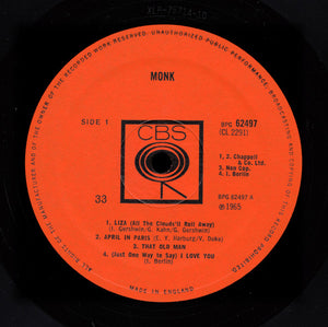 Thelonious Monk : Monk (LP, Album, Mono)