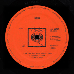 Thelonious Monk : Monk (LP, Album, Mono)