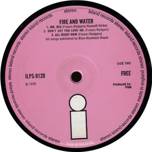 Free : Fire And Water (LP, Album, Pin)