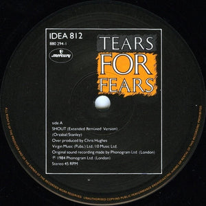 Tears For Fears : Shout (Remix Version) (12", Single)