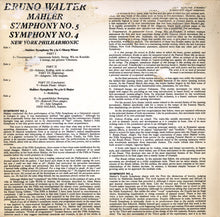 Load image into Gallery viewer, Bruno Walter, Mahler*, New York Philharmonic : Symphony No. 5 / Symphony No. 4 (2xLP, Comp, Mono)
