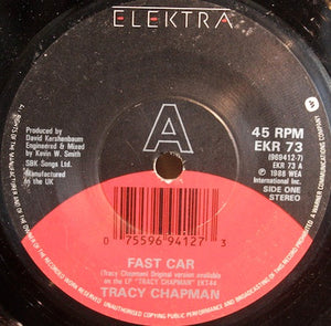 Tracy Chapman : Fast Car (7", Single, Dam)