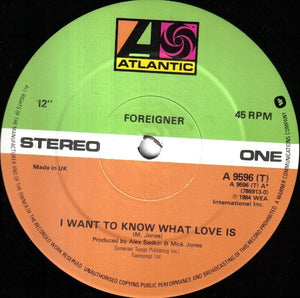 Foreigner : I Want To Know What Love Is (Extended Version) (12", Single, Dam)