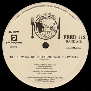 Band Aid : Do They Know It's Christmas? (12", Single, PRS)