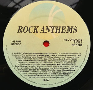 Various : Rock Anthems (2xLP, Album, Comp)