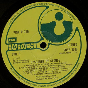 Pink Floyd : Obscured By Clouds (LP, Album, RP)
