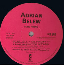 Load image into Gallery viewer, Adrian Belew : Lone Rhino (LP, Album)
