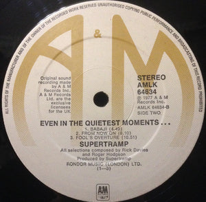 Supertramp : Even In The Quietest Moments... (LP, Album)