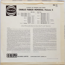 Load image into Gallery viewer, Charlie Parker :  Charlie Parker Memorial Volume 5 (LP, Comp, Mono)
