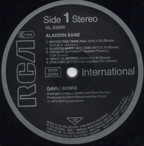 David Bowie : Aladdin Sane (LP, Album, RE)