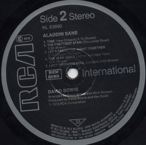 David Bowie : Aladdin Sane (LP, Album, RE)