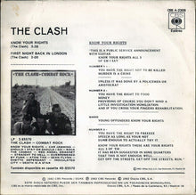 Load image into Gallery viewer, The Clash : Know Your Rights (7&quot;, S/Sided, Promo)
