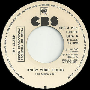 The Clash : Know Your Rights (7", S/Sided, Promo)