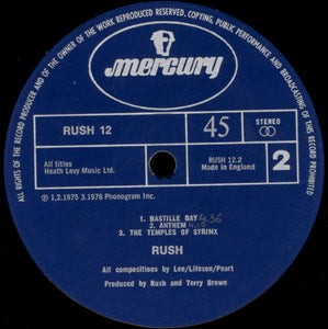 Rush : Closer To The Heart (12", Single)