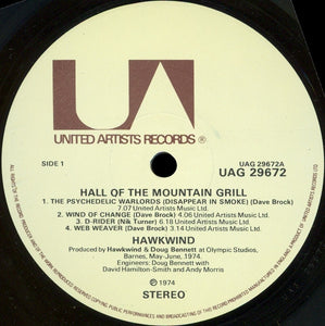 Hawkwind : Hall Of The Mountain Grill (LP, Album, RE)