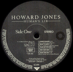 Howard Jones : Human's Lib (LP, Album, Bla)